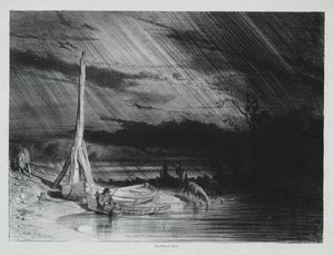 Fiskeren, regnvejr af Charles Emile Jacque
