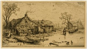 Den frosne dam af Charles Emile Jacque