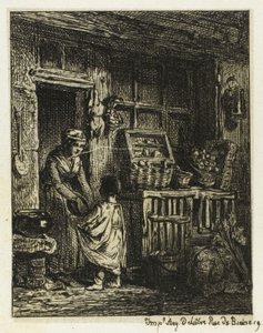Frugthandleren og Barnet af Charles Emile Jacque