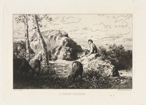 Det fortabte barn. af Charles Emile Jacque