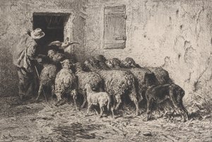 Tilbagekomsten, 1864. af Charles Emile Jacque