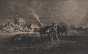Stormen, 1865. af Charles Emile Jacque