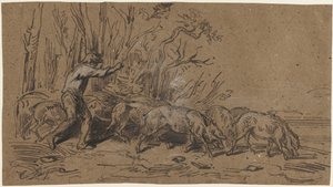 Trøffelsamlerne, ca. 1849. af Charles Emile Jacque