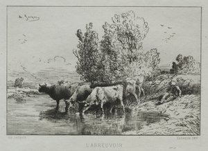 Vandingsstedet af Charles Emile Jacque