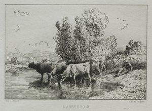 Vandingsstedet. af Charles Emile Jacque