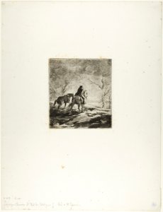 Rejsende til hest af Charles Emile Jacque
