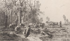 Vinter, 1864. af Charles Emile Jacque