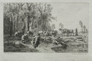 Vinter, 1864. af Charles Emile Jacque