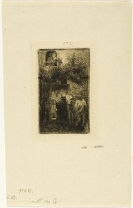 Kvinde ved Window of Inn af Charles Emile Jacque
