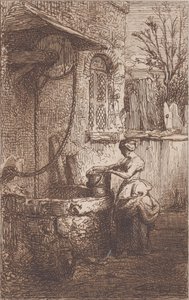 Kvinde ved en brønd, 1842. af Charles Emile Jacque