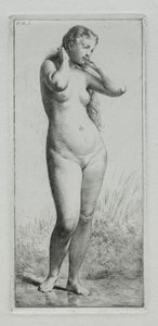 Ung kvinde bader af Charles Emile Jacque