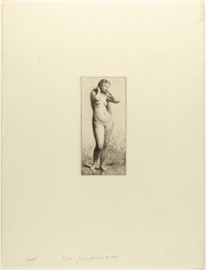 Ung kvinde bader af Charles Emile Jacque