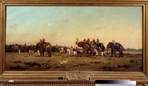 indisk jagt. Maleri af Charles de Tournemine (1812-1872)