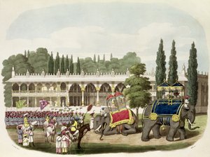 The Palace of Tippoo Sahib (1749-99) indgraveret af Thomas Hall for 