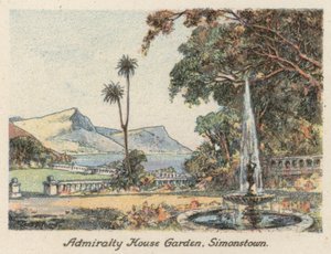 Sydafrika: Admiralty House Garden, Simonstown (farvelitografi) af Charles Ernest Peers