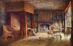 Knole House: Spangled Bedroom (farvelitografi)