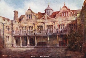 Knole House: Stone Court (farvelitografi) af Charles Essenhigh Corke