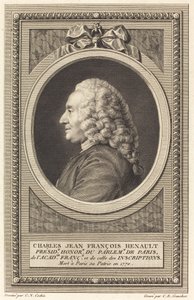 Charles Jean Francois Henault af Charles Etienne Gaucher after Charles Nicolas Cochin II