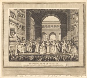 Coronation of Voltaire (The Crowning of Voltaire) af Charles Etienne Gaucher after Jean Michel Moreau