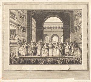 Coronation of Voltaire (The Crowning of Voltaire) af Charles Etienne Gaucher after Jean Michel Moreau