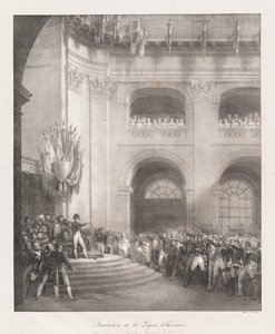 Dannelse af Æreslegion, begyndelsen af 19 århundrede (litho) af Charles Etienne Pierre Motte