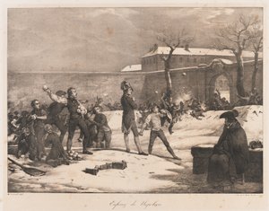Napoleons barndom, begyndelsen af det 19. århundrede (litho) af Charles Etienne Pierre Motte