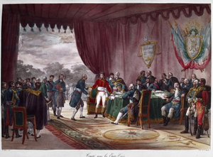 Underskrivelsen af Mortefontaine-traktaten, 30. september 1800 - mellem Joseph Bonaparte (1768-1844) og USA; salget af Louisiana til Amerika - Signature du Treat de Mortefontaine den 30/09/1800, hvor Frankrig (repræsenteret af Joseph Bo)