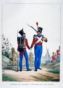 Uniform af et regiment af schweizisk infanteri, Frankrig, 1823. af Charles Etienne Pierre Motte
