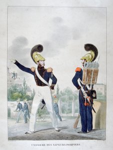 Uniform af militære sapper-brandmænd, Frankrig, 1823