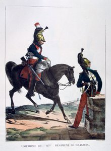 Uniform fra 12. Regiment of Dragons, Frankrig, 1823.