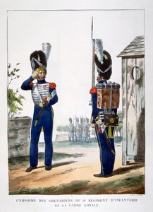 Uniformer af grenadererne.. af den franske kongelige garde, 1823.