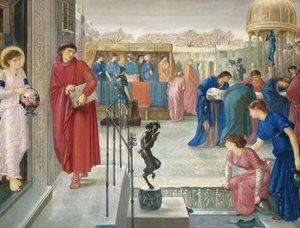 Prærafaelitiske malerier: Sankt Theophilus og englen. Legenden om Saint Dorotheas martyrium (Sainte Dorothee, Dorothee de Cesaree) af Murray, Charles Fairfax (1849-1919)