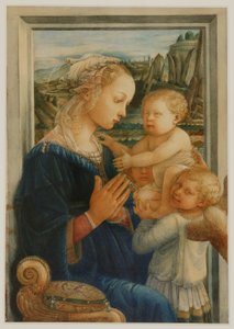 Madonnaen og barnet, efter Lippi, omkring 1876-80 (akvarel og kropsfarve på papir)