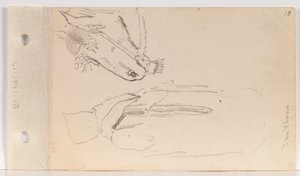 Studie af en Yankton-indianer og en hest (blad 18 recto)