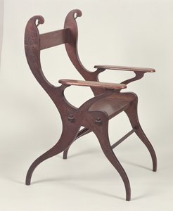 Lænestol eller Svanestol designet af C.F.A. Voysey (1857-1941) i 1883-5, lavet ca. 1898 (eg)