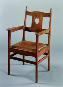 Spisestuestol med armlæn og drop-in sæde, ca. 1902 (eg)