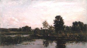 Et sving i floden Oise af Charles Francois Daubigny
