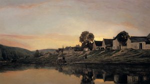 En landsby nær Bonnieres, 1861 af Charles Francois Daubigny