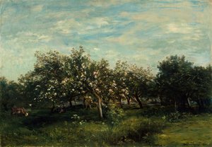 Æbleblomster, 1873. af Charles Francois Daubigny
