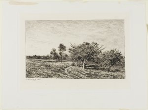 Æbletræer i Auvers af Charles Francois Daubigny