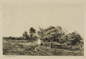 Æbletræer i Auvers af Charles Francois Daubigny