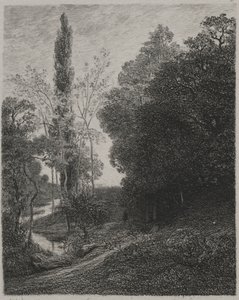 Banks of the River Cousin, 1850. af Charles Francois Daubigny