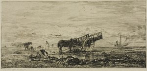 Strand ved Villerville af Charles Francois Daubigny
