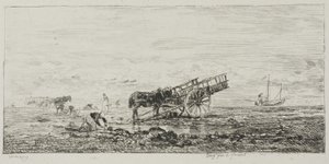 Strand ved Villerville af Charles Francois Daubigny
