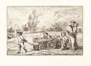 Går ombord på Bottin af Charles Francois Daubigny