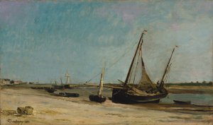 Både på havkysten ved Étaples af Charles Francois Daubigny