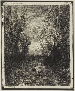 Bæk i lysningen af Charles Francois Daubigny