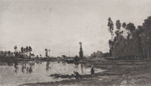 Ved floden, 1865. af Charles Francois Daubigny