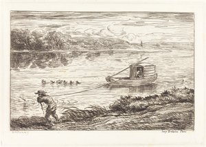 Kabinedreng trækker i rebet af Charles Francois Daubigny