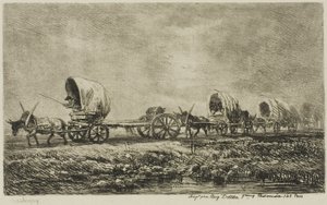 Overdækkede vogne (souvenir fra Morvan) af Charles Francois Daubigny